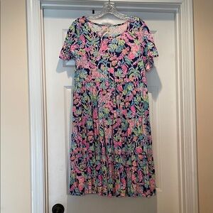 Lilly Pulitzer Floral Dress in Pink and Blue